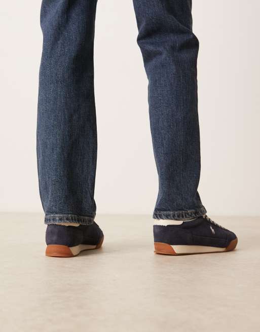 Polo Ralph Lauren – Hester – Marinblå sneakers i mocka, 4 av 5