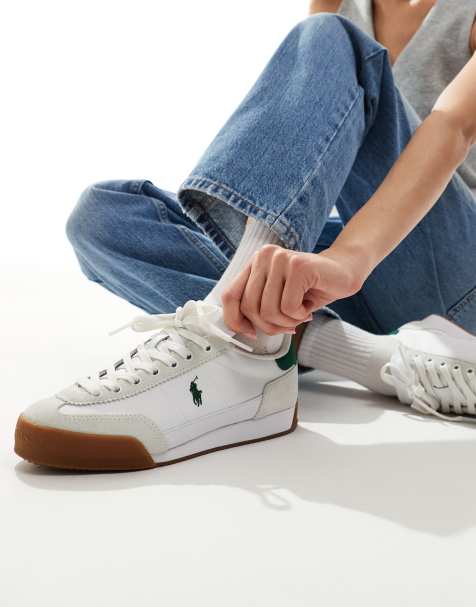 Polo Ralph Lauren - Hester - Sneakers bianche con logo verde e linguetta sul tallone - view 1