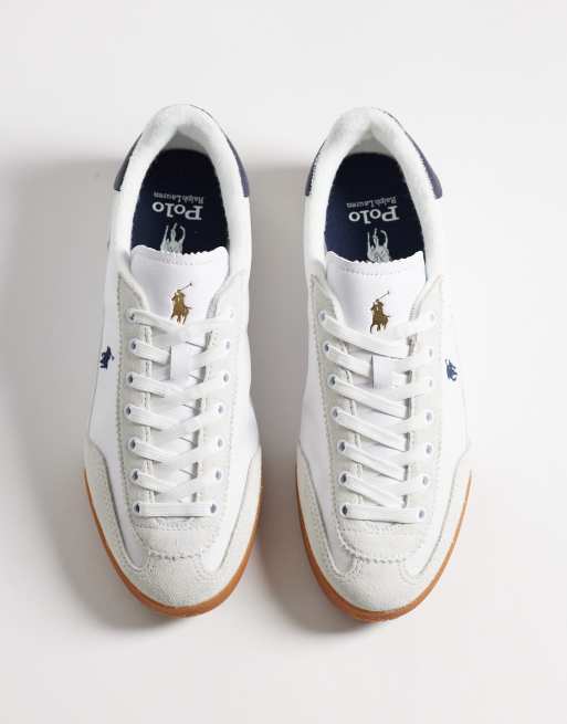 Polo Ralph Lauren - Hester - Sneakers in camoscio e tela bianco e blu navy, 2 di 5