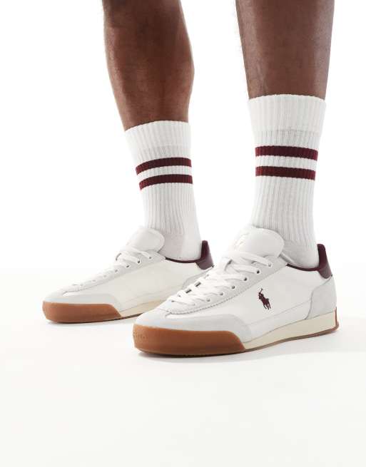 Polo Ralph Lauren Hester sneakers in white and red, 2 of 5