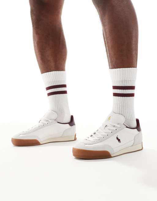 Polo Ralph Lauren Hester sneakers in white and red, 3 of 5