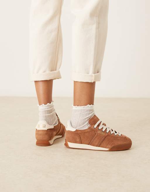 Polo Ralph Lauren hester sneakers with logo in brown, 3 of 5