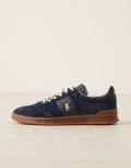 [Polo Ralph Lauren] Polo Ralph Lauren Hester suede & canvas sneakers in white and navy 43 WHITE/HUNTER NAVY