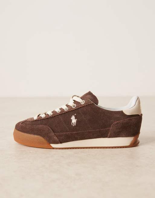 Polo Ralph Lauren - Hester - Suède sneakers in bruin, 2 van 5