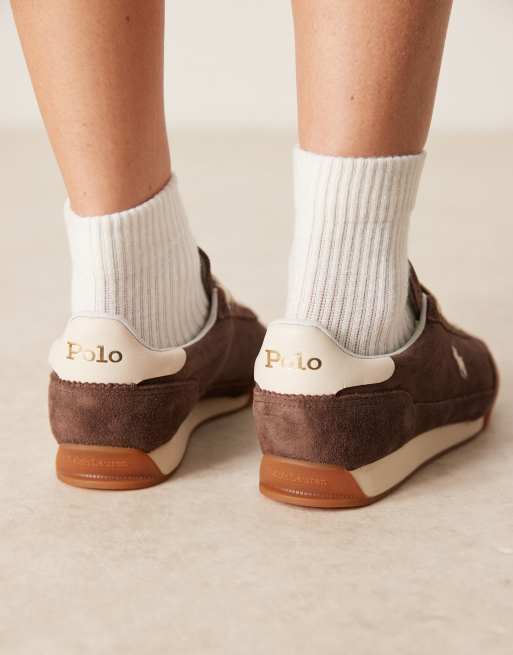Polo Ralph Lauren - Hester - Suède sneakers in bruin, 3 van 5
