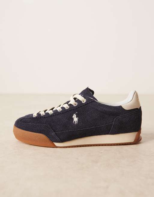 Polo Ralph Lauren Hester suede sneakers in navy, 2 of 5
