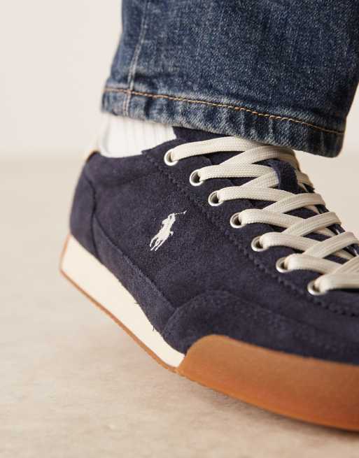 Polo Ralph Lauren Hester suede sneakers in navy, 3 of 5