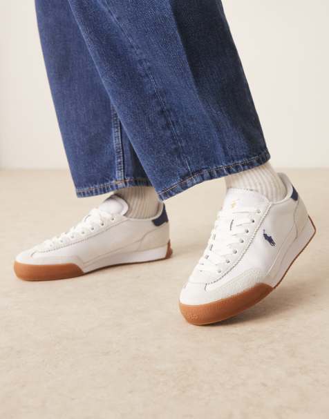 Polo Ralph Lauren – Hester – Vita och marinblå sneakers med flik och logga - view 1