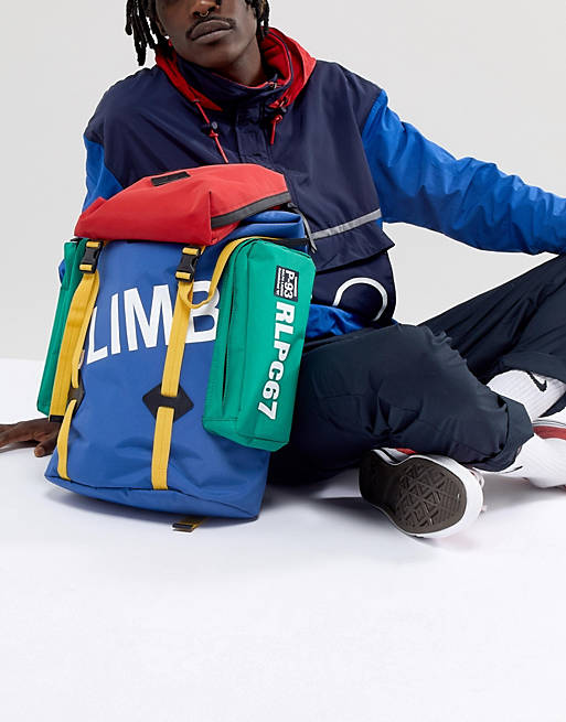 racket unrelated promotion Polo Ralph Lauren Hi Tech Capsule nylon backpack in blue multi | ASOS
