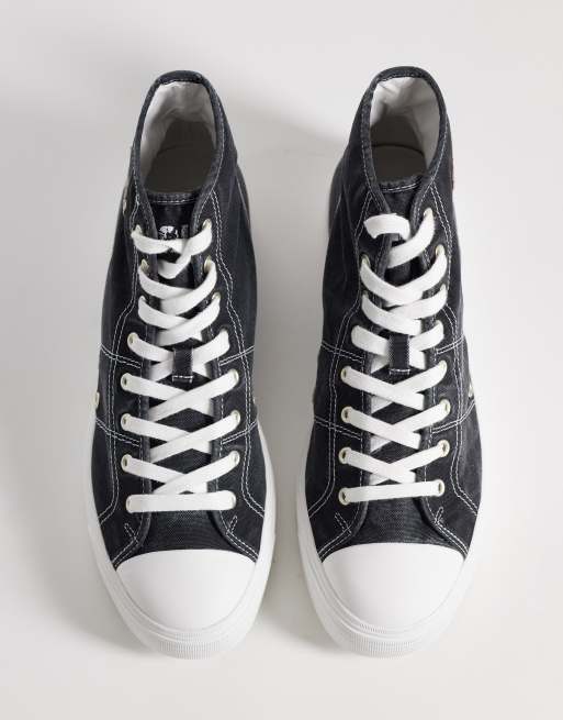 Polo Ralph Lauren high top trainers in black, 4 of 5