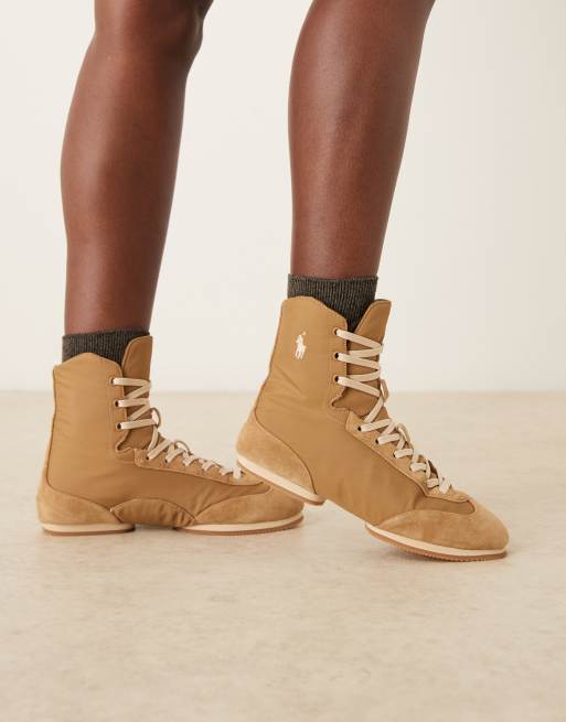 Polo Ralph Lauren - Hoge ballerina-sneakers met ponylogo in lichtbruin