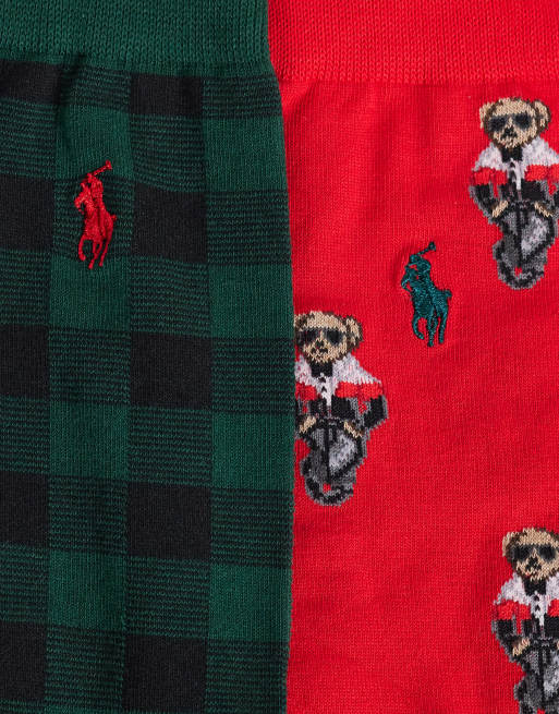 Polo Ralph Lauren holiday 2-pack strumpor i rött och grönt, 2 av 3