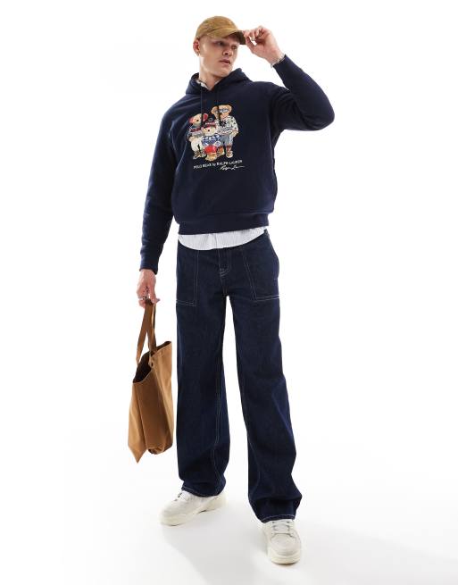 Polo Ralph Lauren holiday bear family polar fleece hoodie classic