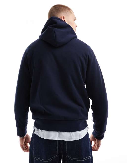 Polo Ralph Lauren holiday bear family polar fleece hoodie classic oversized fit in navy ASOS