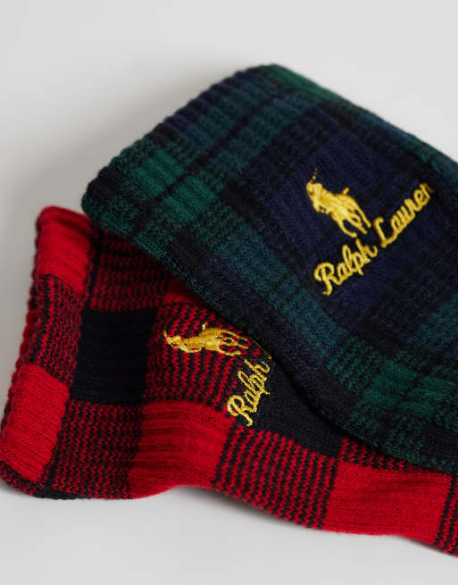 Polo Ralph Lauren holiday bear print 6 pack socks in multi, 2 of 3