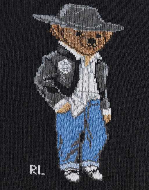 Polo Ralph Lauren holiday  bear print crew socks in black, 3 of 3