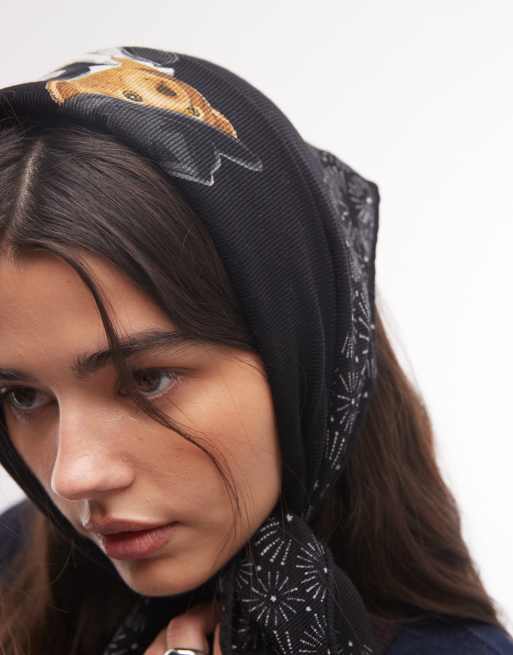 Polo Ralph Lauren holiday bear print scarf in black, 3 of 3