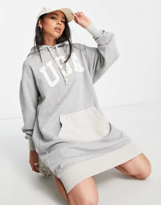 Polo Ralph Lauren hooded jersey dress in gray