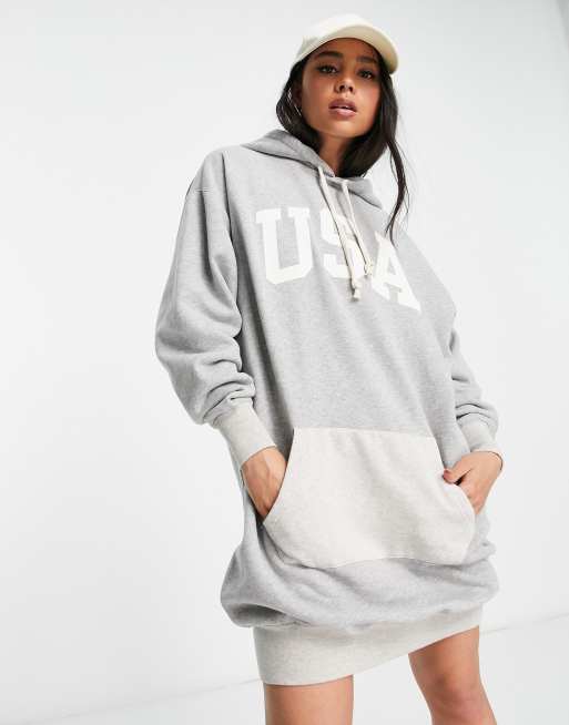 Polo Ralph Lauren hooded jersey dress in gray