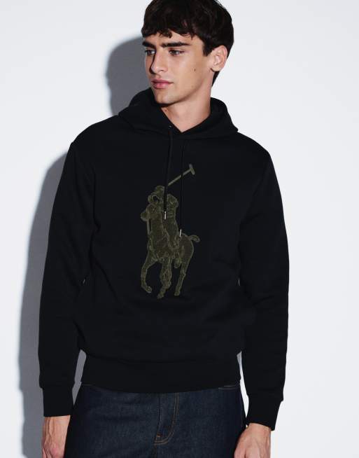 Polo Ralph Lauren hoodie en maille double noir, 5 de 5