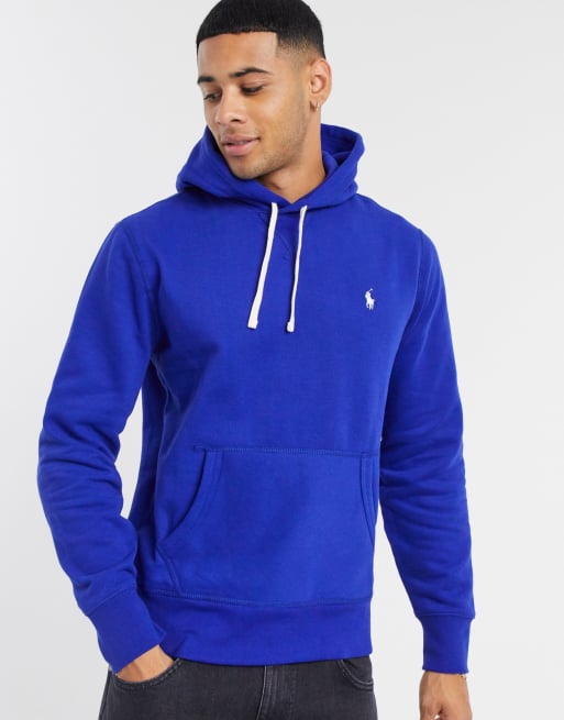 Blue and white store polo hoodie