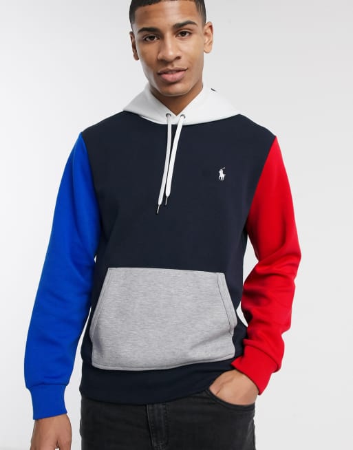 Navy blue and hot sale red polo hoodie