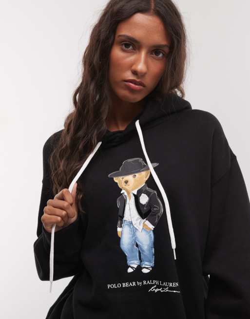 Polo Ralph Lauren hoodie med bjørneprint i sort, 3 af 4