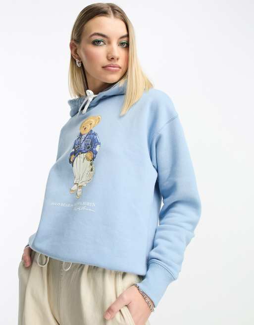 Polo Ralph Lauren - Hoodie met beerlogo in lichtblauw