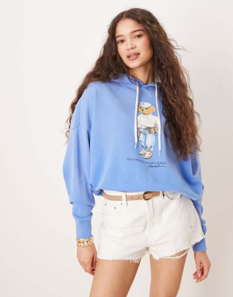 Polo Ralph Lauren - Hoodie met beerprint in blauw - view 1