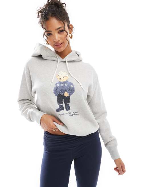 Polo Ralph Lauren - Hoodie met beerprint in grijs