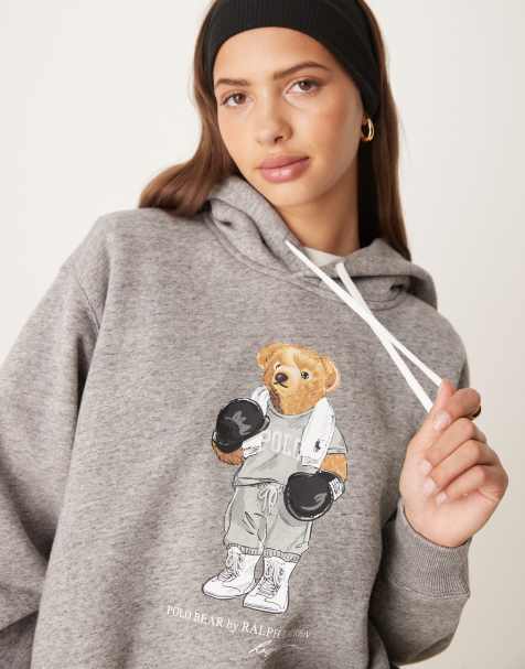 Polo Ralph Lauren - Hoodie met boksende beer in grijs - view 1