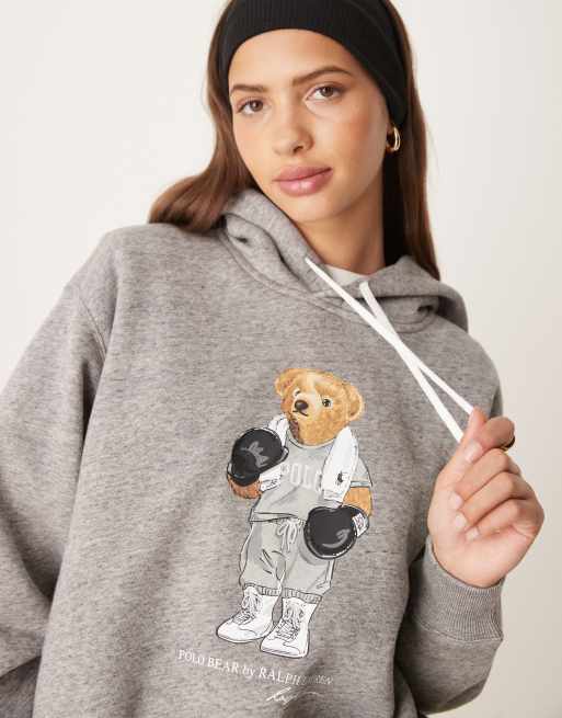 Polo Ralph Lauren - Hoodie met boksende beer in grijs