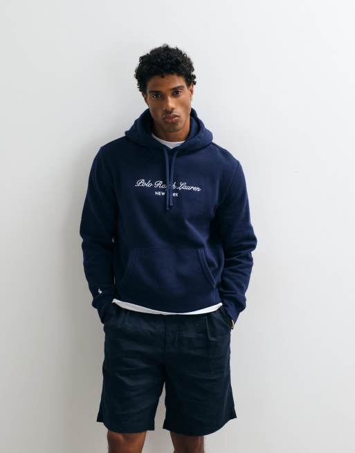 Polo Ralph Lauren hoodie met groot scriptlogo in navy, 2 van 5