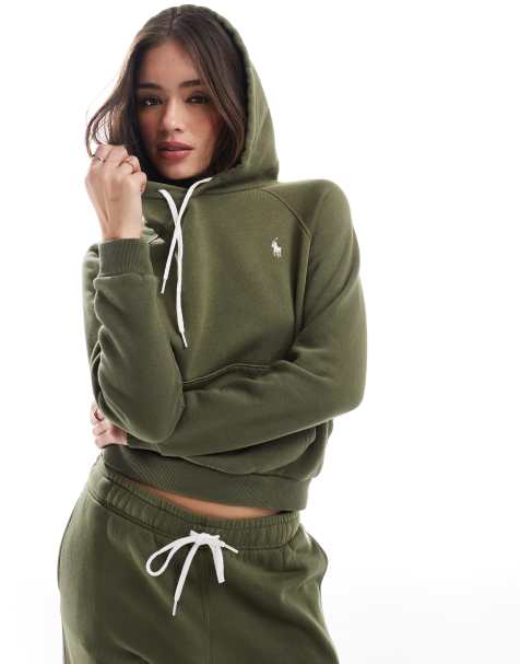 Polo Ralph Lauren - Hoodie met logo in donkergroen, deel van co-ord set - view 1