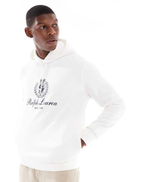 Polo Ralph Lauren - Hoodie met plastisol embleemlogo in gebroken wit - view 1