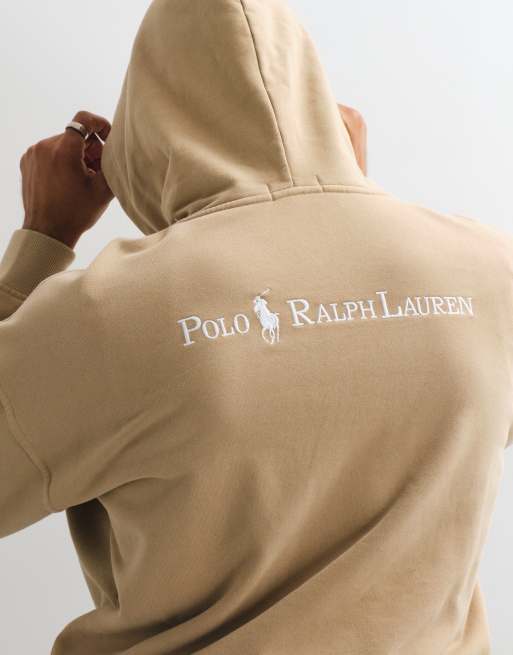 Polo Ralph Lauren hoodie met scriptlogo op de achterkant in beige, 3 van 10