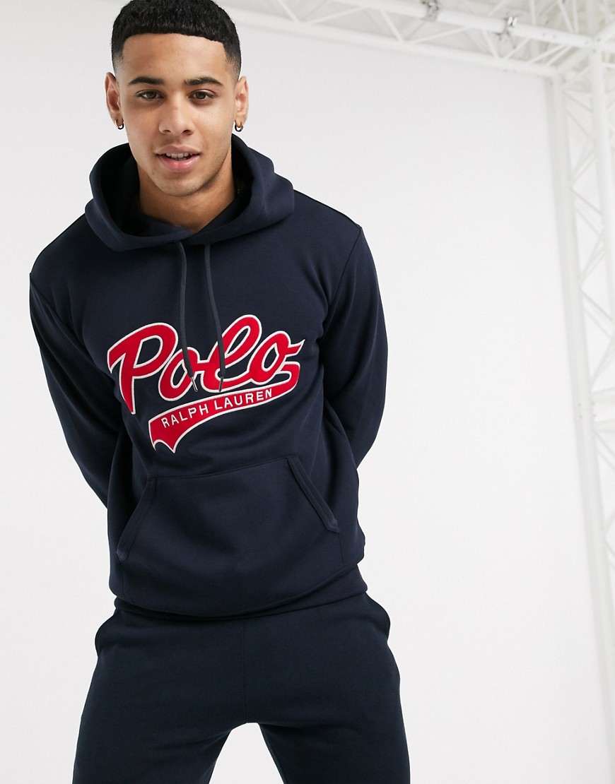 Polo Ralph Lauren hoodie with front applique pockets in navy