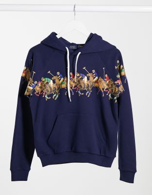 Polo Ralph Lauren horse hooded sweatshirt in blue | ASOS