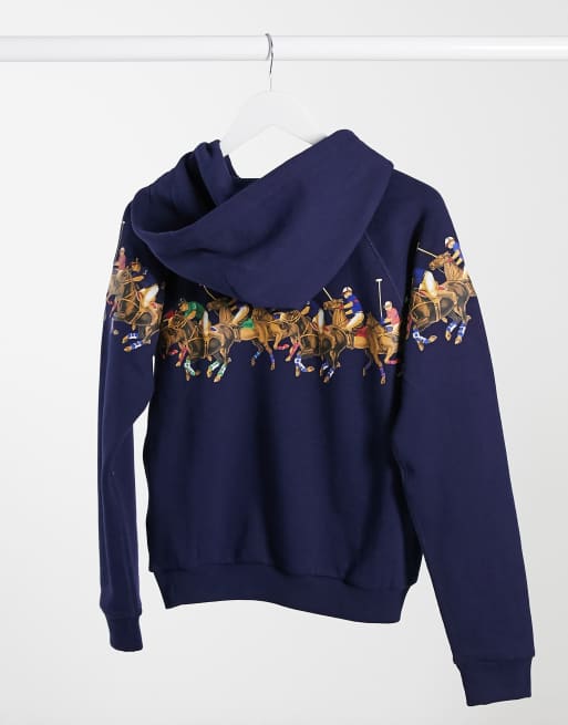 Polo Ralph Lauren horse hooded sweatshirt in blue | ASOS