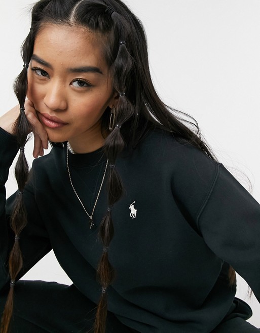 Polo Ralph Lauren icon logo crew neck sweater in black