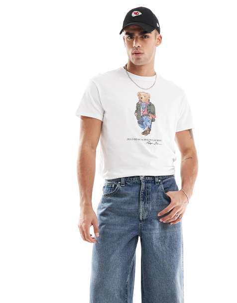 Polo Ralph Lauren - Hvid oversized T-shirt med 'Explorer'-bjørneprint i klassisk pasform - view 1