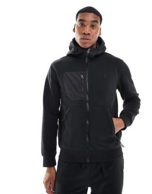 Polo Ralph Lauren Hybrid Polar Fleece Full Zip Hoodie In Black - Part Of A Set