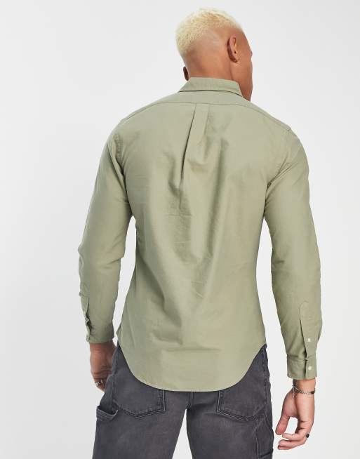 Polo Ralph Lauren - Icon - Camicia Oxford slim fit verde scuro sovratinto con logo e bottoni, 2 di 4