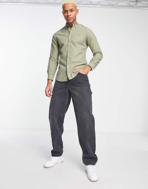 Polo Ralph Lauren - Icon - Camicia Oxford slim fit verde scuro sovratinto con logo e bottoni, 4 di 4