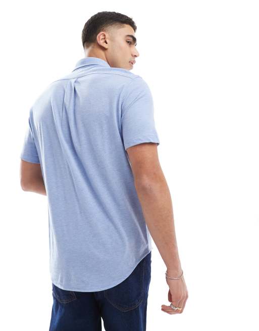 Polo Ralph Lauren - Icon - Camicia piqué azzurra a maniche corte con logo, 4 di 4