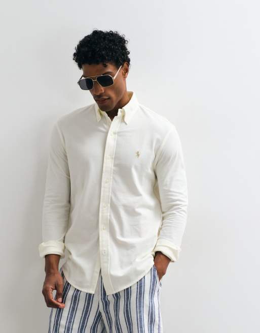 Polo Ralph Lauren - Icon - Camicia piqué bianca con logo, 4 di 5