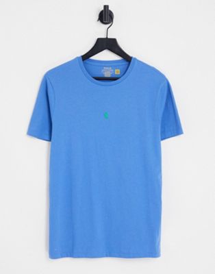 Polo Ralph Lauren icon central logo t-shirt in mid blue