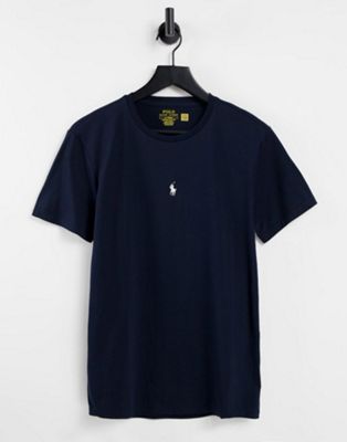 Polo Ralph Lauren icon central logo t-shirt in navy - ASOS Price Checker