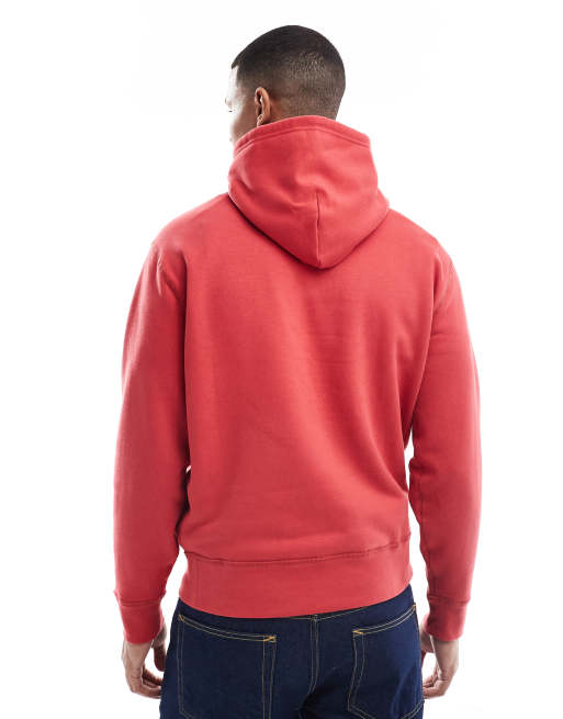 Polo Ralph Lauren Icon Felpa con cappuccio rosso slavato in
