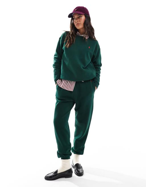 Polo Ralph Lauren - Icon - Joggers verde scuro con logo e fondo elasticizzato